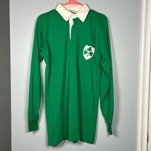 Vintage Ireland Rugby Polo Long Sleeve Made in England